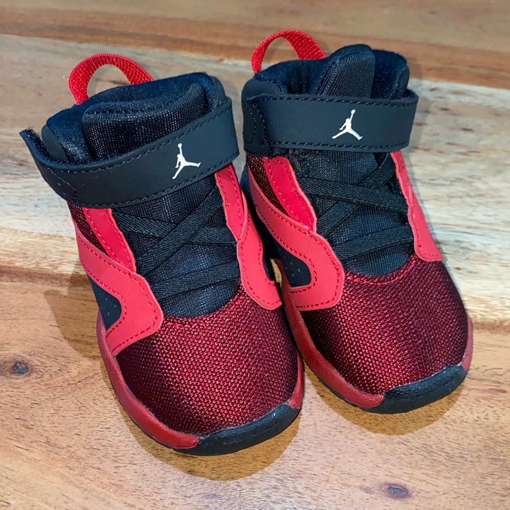 Jordan Kids Red and Black Athletic Sneakers